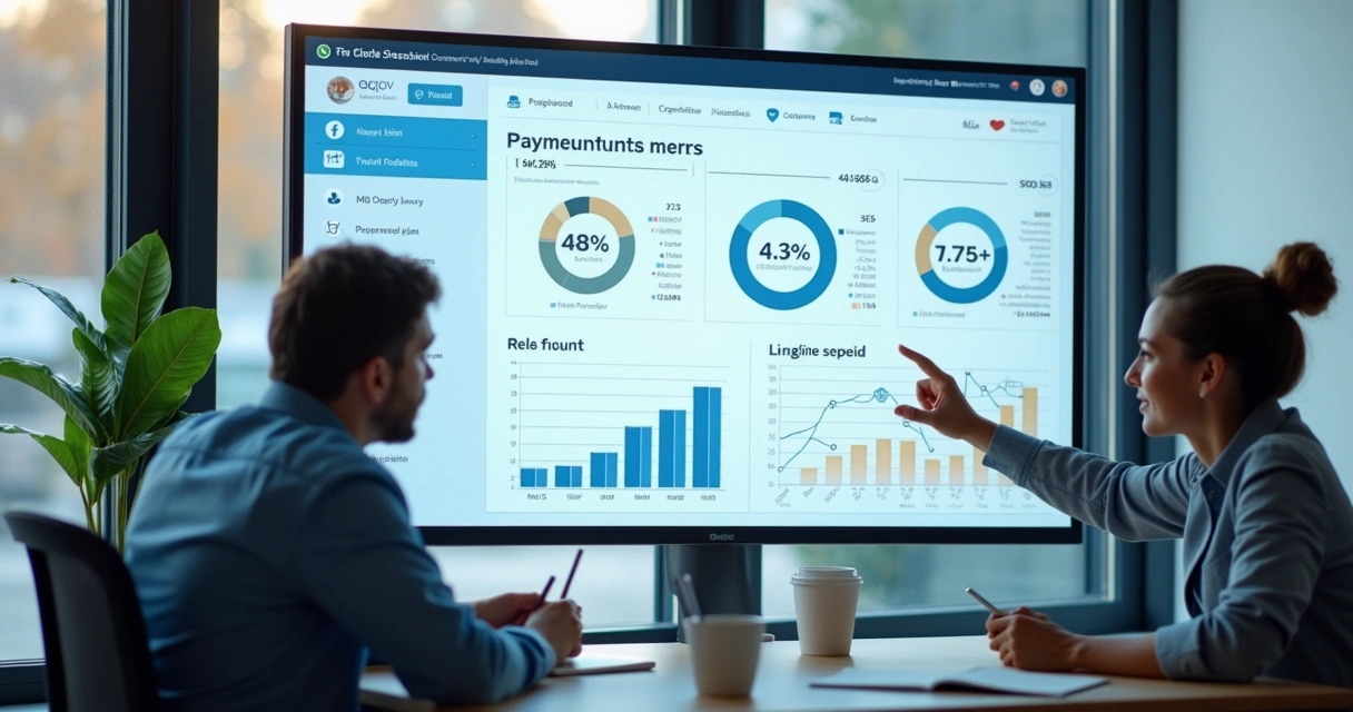Painel digital de automação com gráficos de cobranças e integração de sistemas 