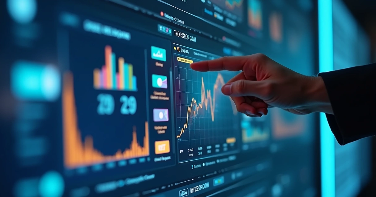Painel central exibindo dashboards de automação em canais digitais 