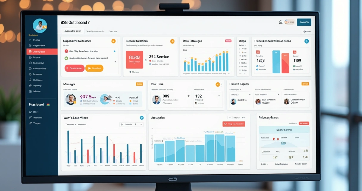 Dashboard digital de automação e CRM para outbound em vendas