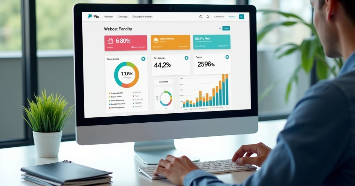 Dashboard de automação financeira com integração Pix 