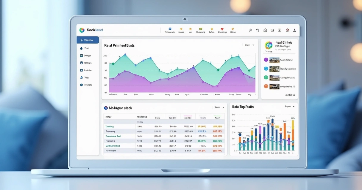 Painel digital mostrando gráficos de repasses e inadimplência em imóveis