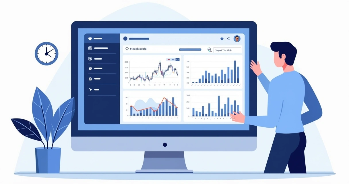Painel digital mostrando gráficos de desempenho de apostas esportivas em tela de computador