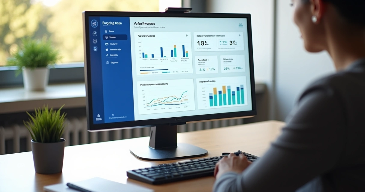 Painel digital com indicadores de bem-estar da equipe 