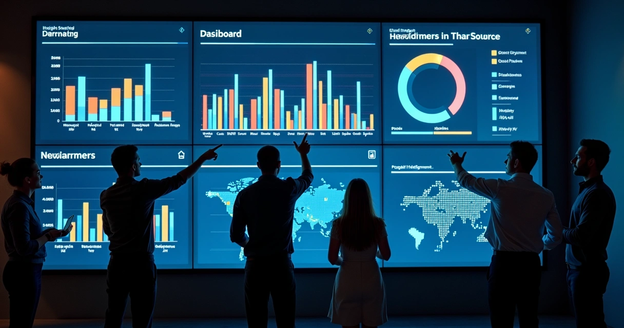 Painel de BI mostrando gráficos interativos