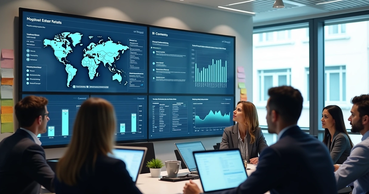 Painel de BI mostrando indicadores de locação imobiliária 