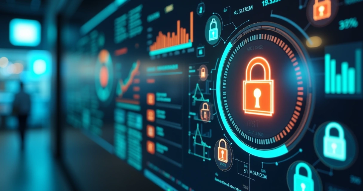 Painel BI de varejo mostrando dados protegidos por segurança digital 