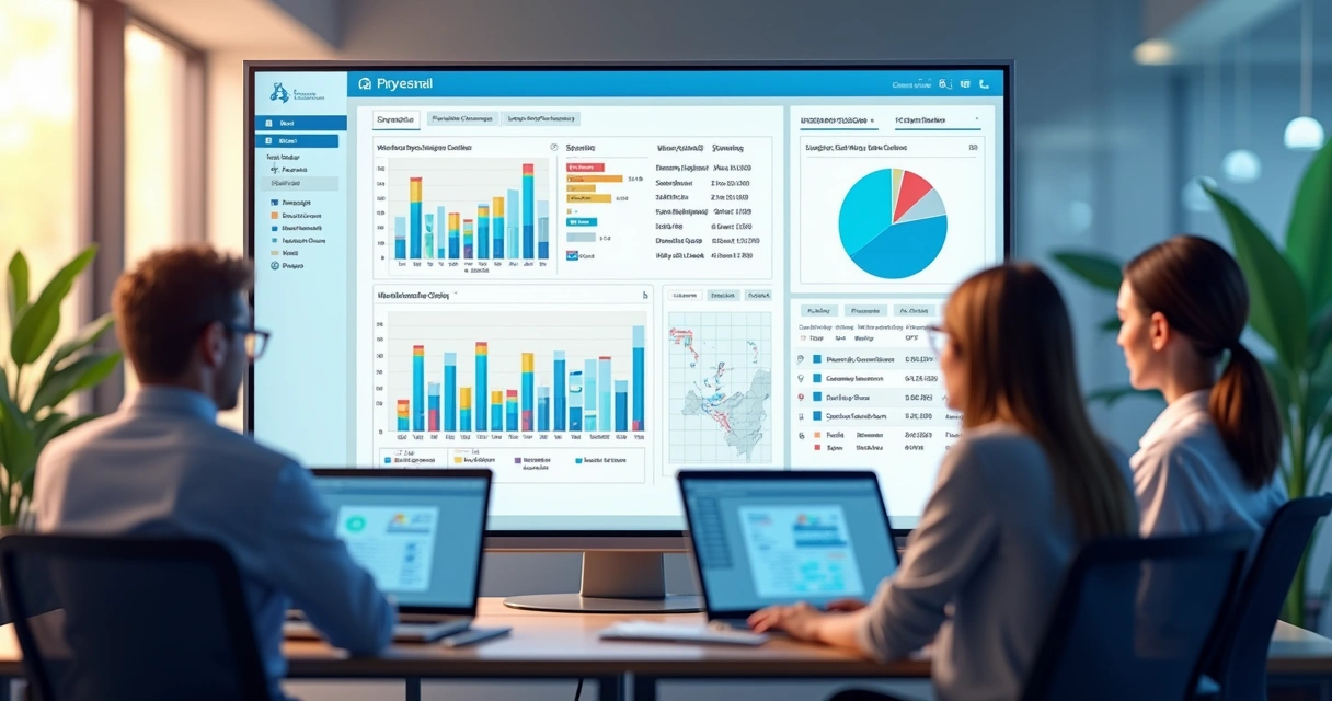 Painel de Big Data exibindo filtros e gráficos para equipe de vendas B2B 