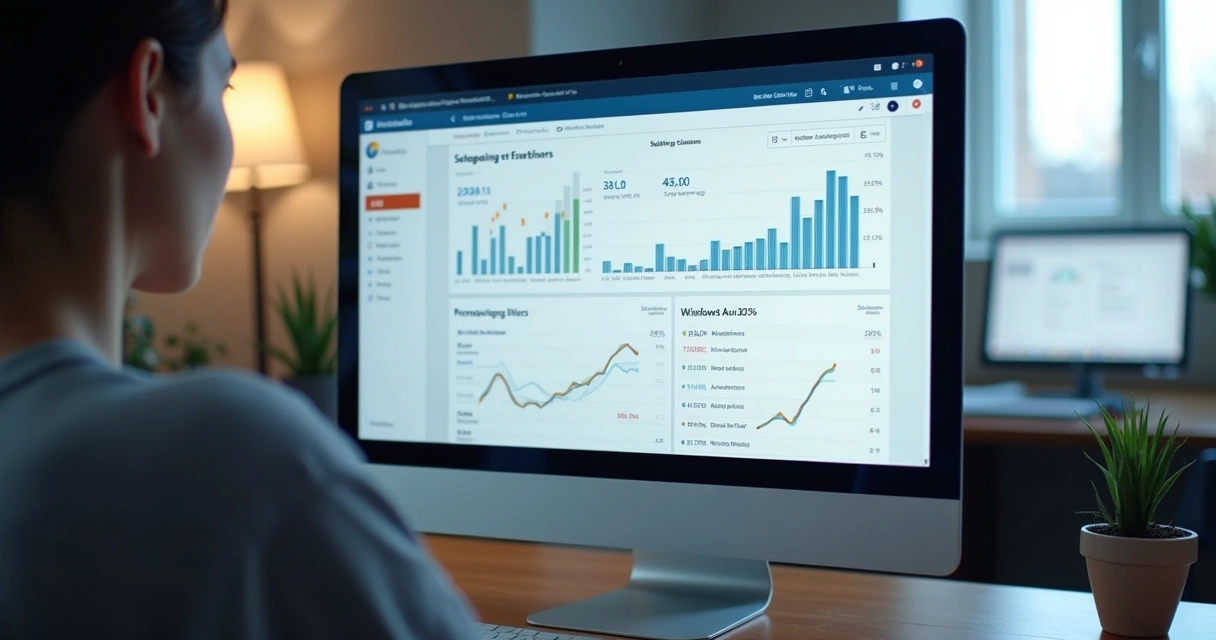 Painel de anúncios do Bing exibindo gráficos de desempenho 