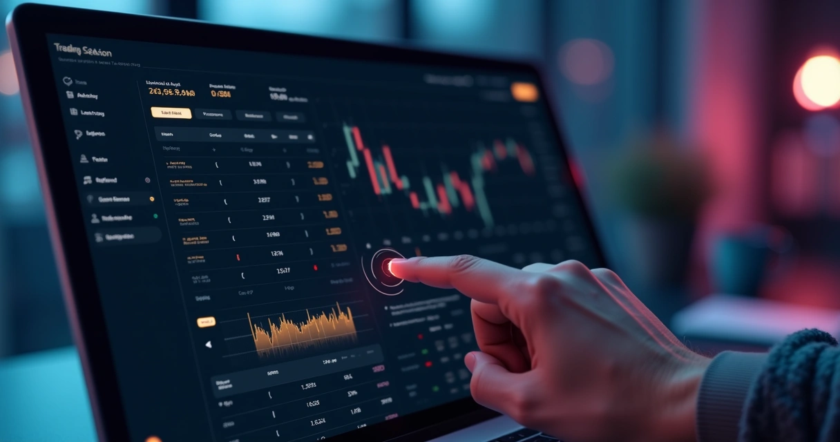 Painel de controle de bot de trading com filtros de liquidez sendo configurados 