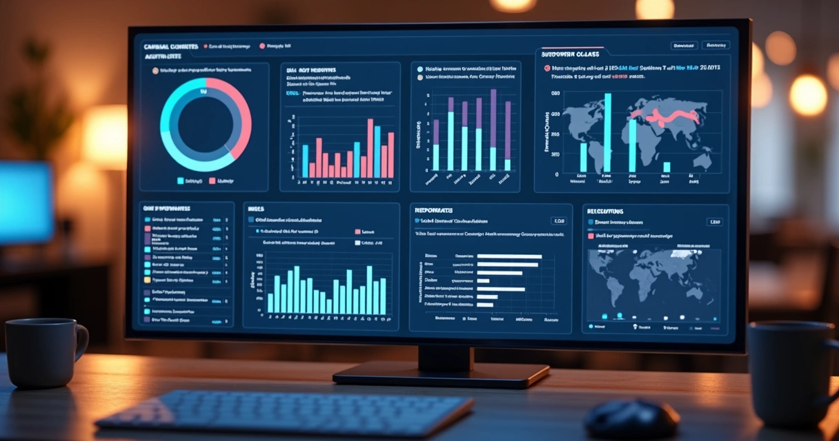 Painel de controle de uma campanha política digital mostrando dados e interações 