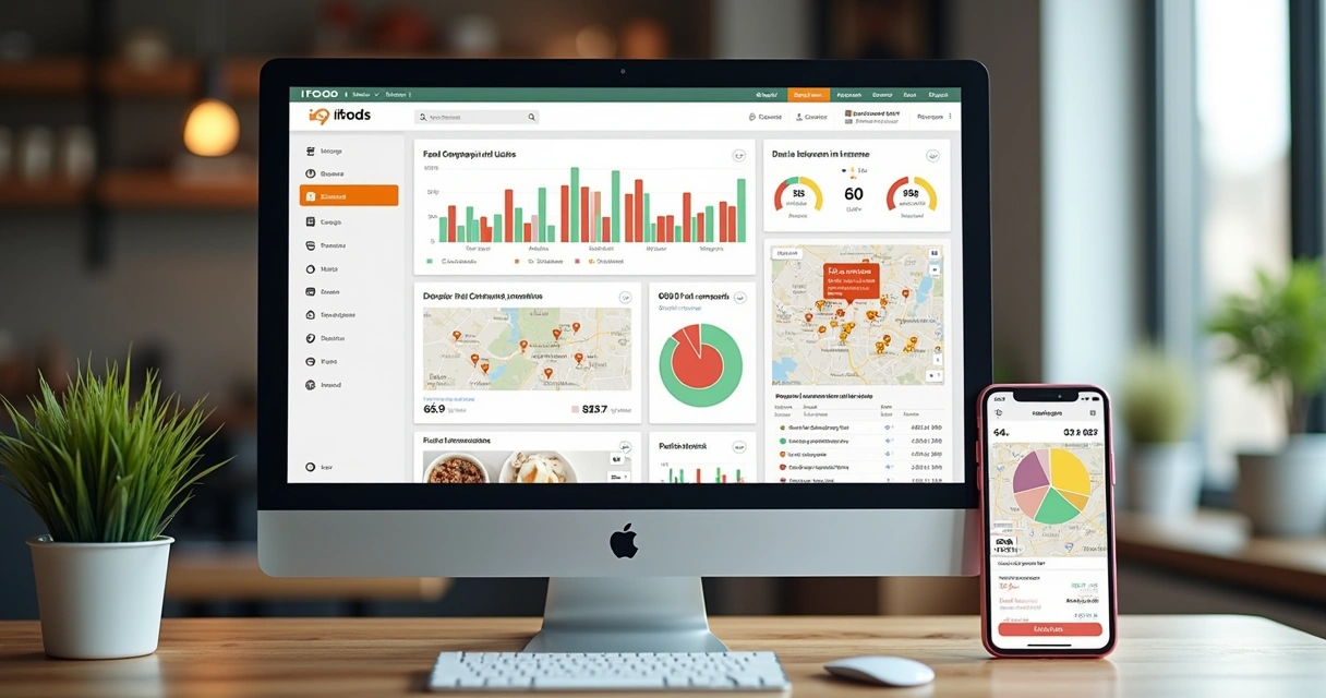 Painel de controle de campanhas patrocinadas no iFood. 