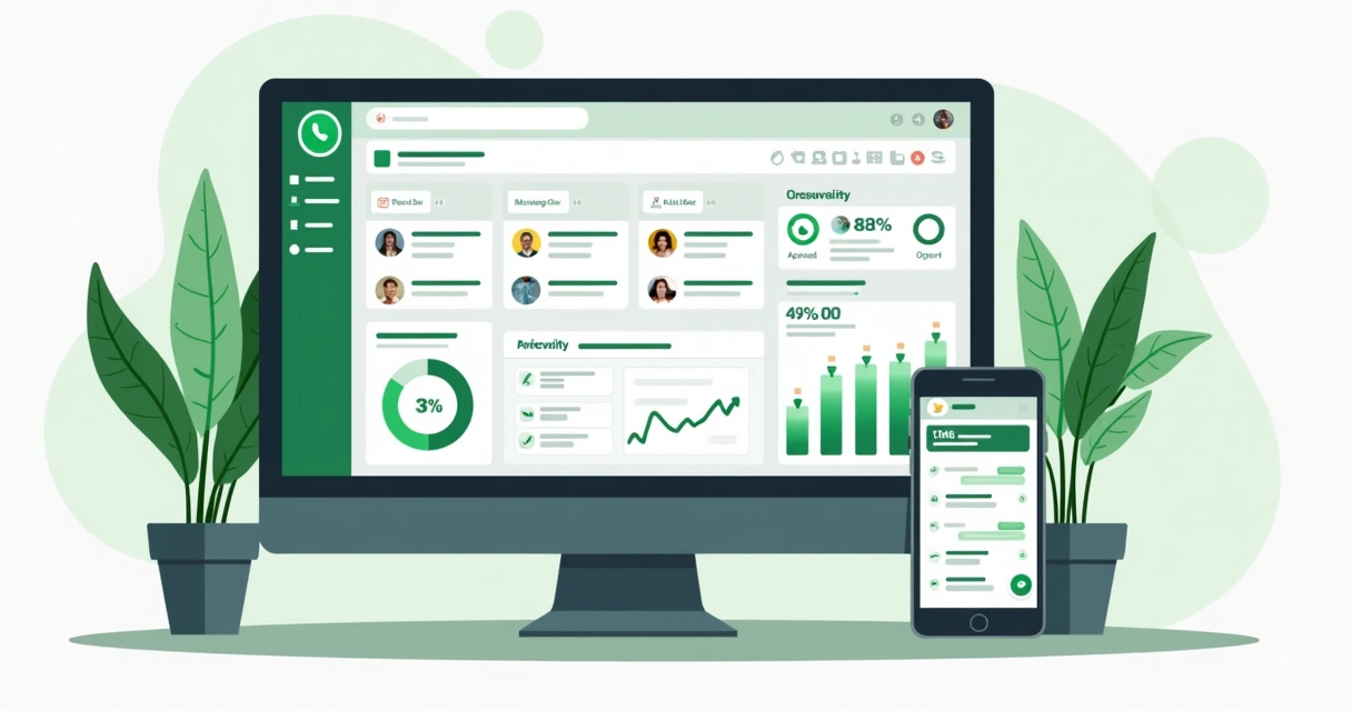 Painel de campanha no WhatsApp com métricas e contatos segmentados