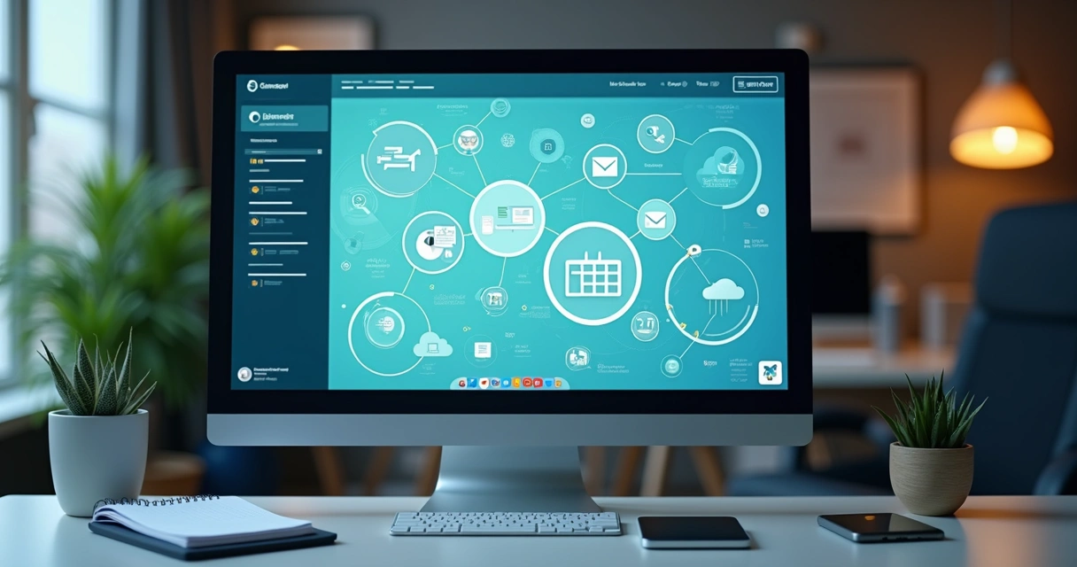 Painel com site, WhatsApp, Instagram e e-mail integrados 