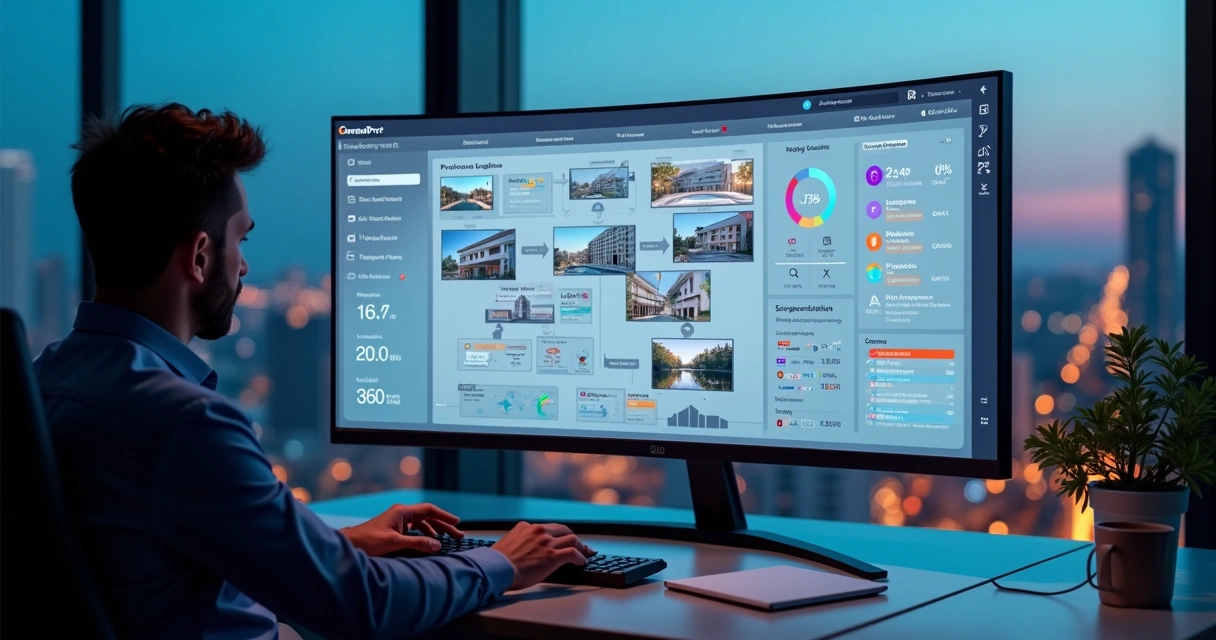 Gestor analisa painel centralizado de anúncios imobiliários em múltiplos portais 