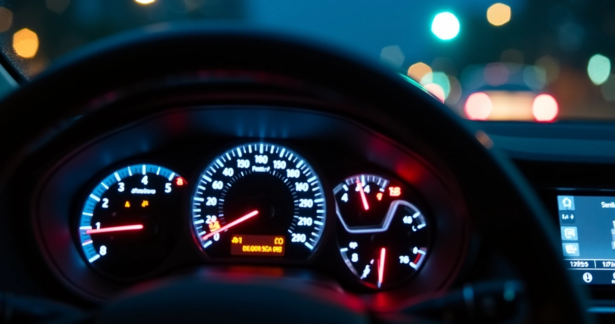 Painel de carro com luz de injeção acesa 