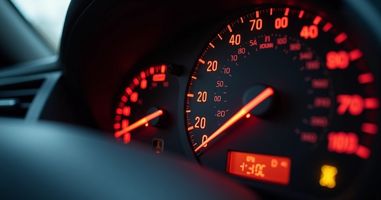 Painel do carro com luzes de manutenção acesas