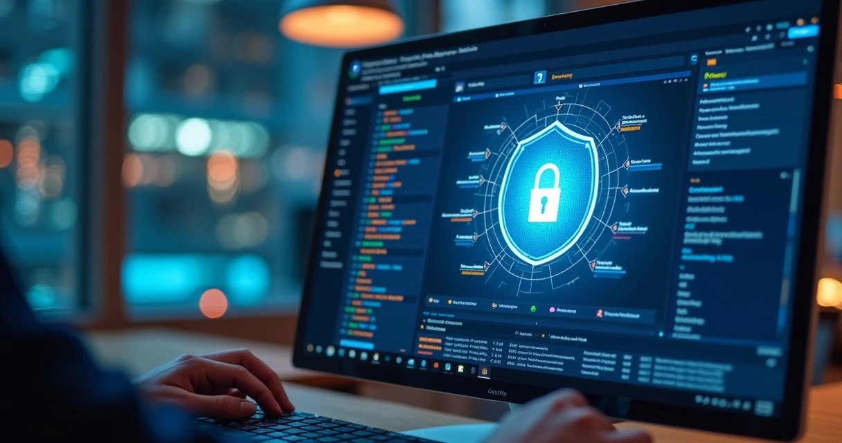 Painel centralizado de antivírus com gráficos de ameaças 
