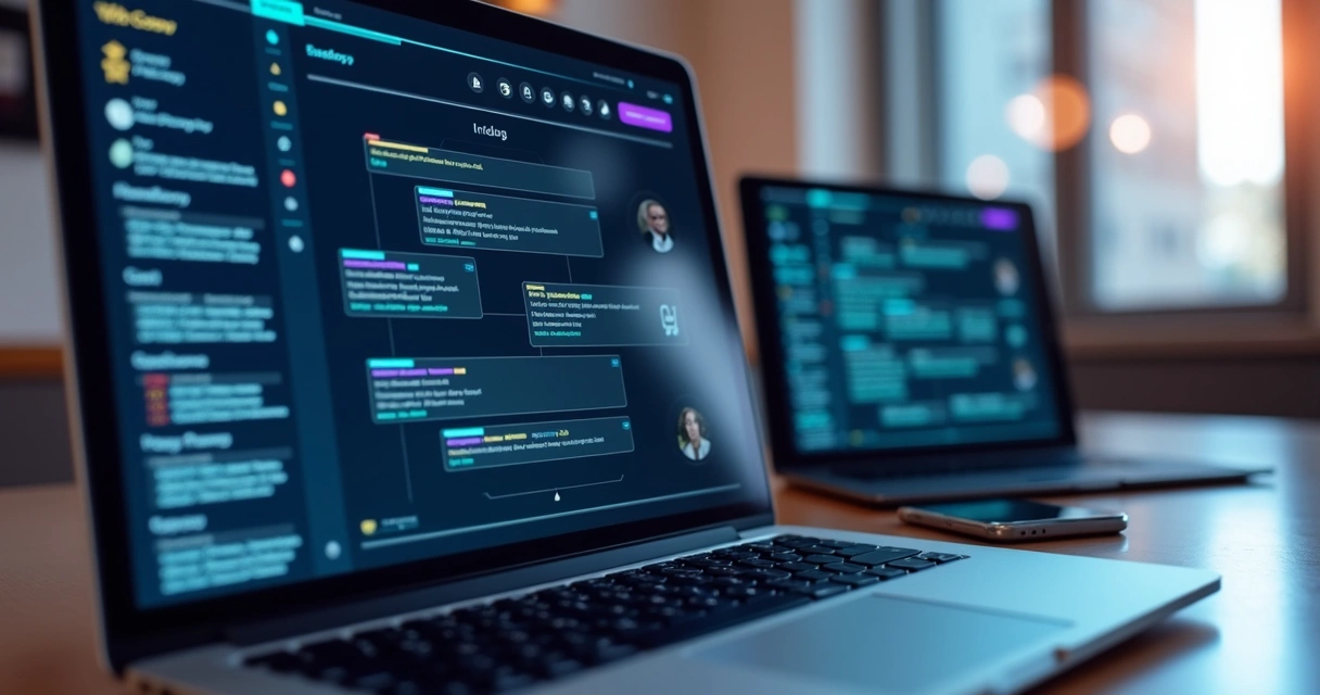 Painel de chat com inteligência artificial e automações ativas
