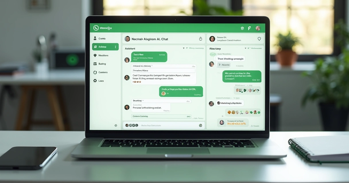 Tela com painel de atendimento e métricas do WhatsApp