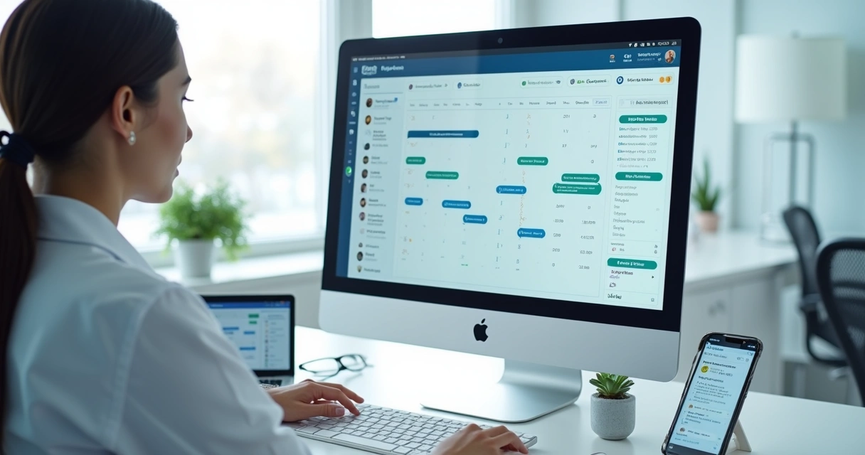 Painel de clínica com leads no WhatsApp e agenda médica