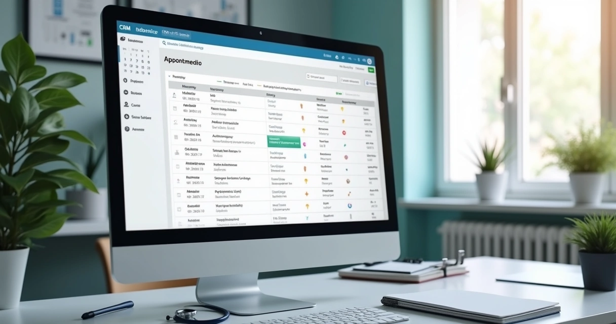 Painel de CRM com WhatsApp e agenda clínica