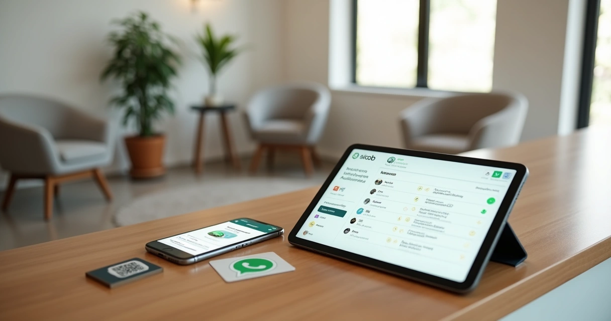 Painel digital em tablet mostrando cobranças automáticas integradas ao Sicoob 