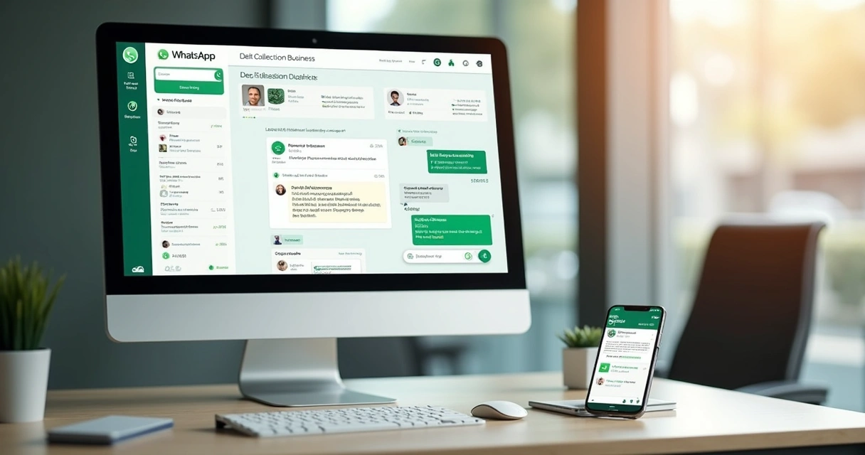 Painel de cobrança com WhatsApp e indicadores em tela 