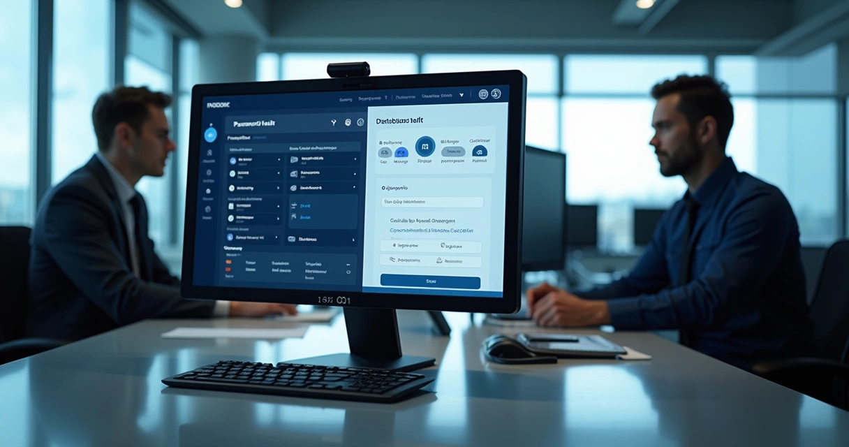 Painel de dashboard exibindo cofre de senhas 