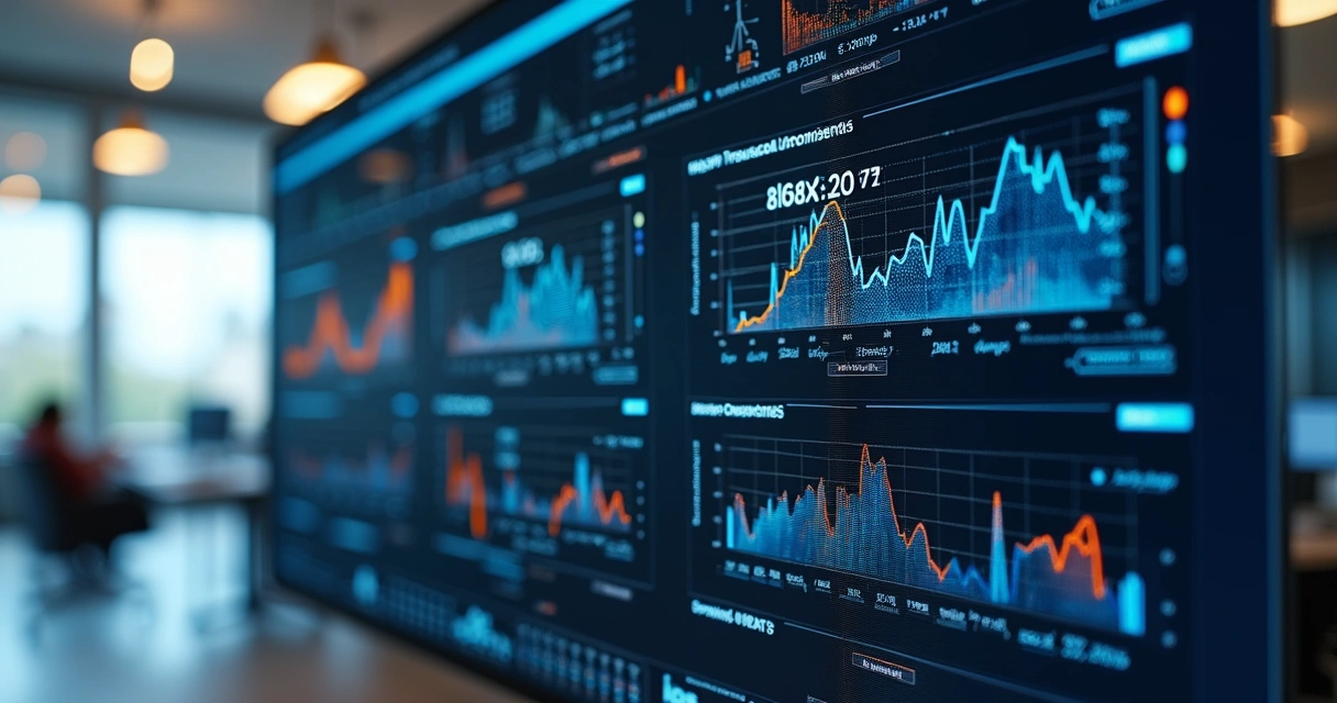 Painel digital mostrando gráfico de comissões industriais integradas ao SAT e FAT 