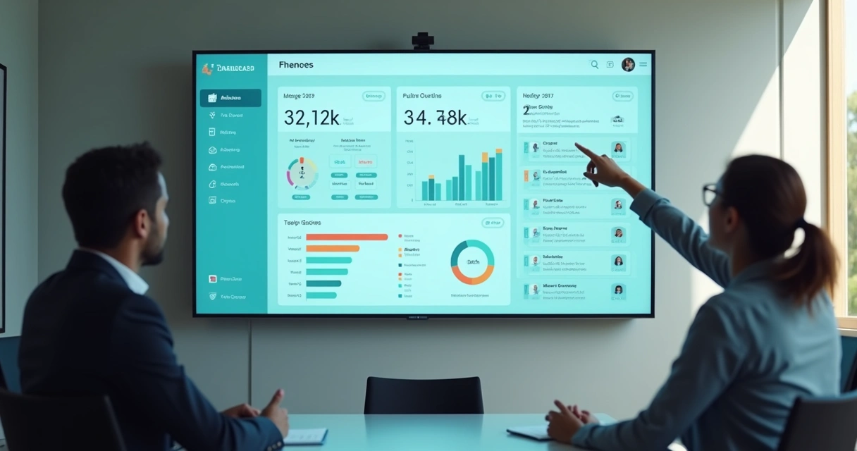 Painel digital de gestão condominial mostrando tarefas e prazos