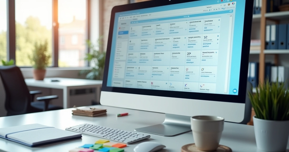 Painel digital com categorias de conhecimento empresarial 
