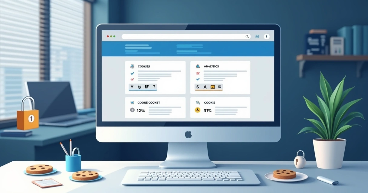 Painel de consentimento de cookies em uma landing page 