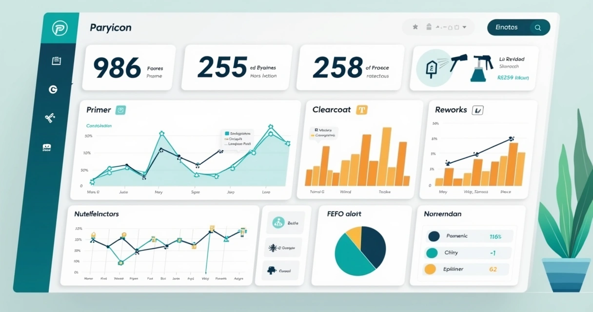 Dashboard com consumo por ordem