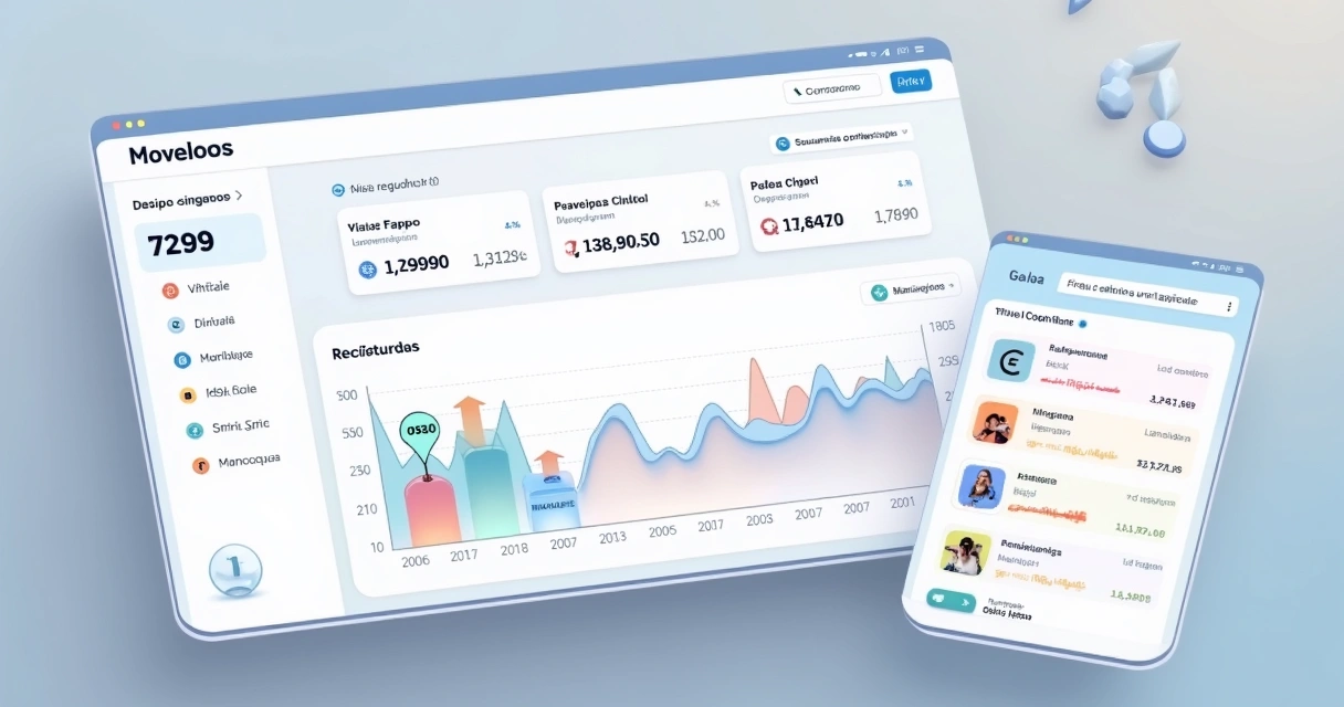 Painel web de controle de câmbio com interface limpa e várias moedas 