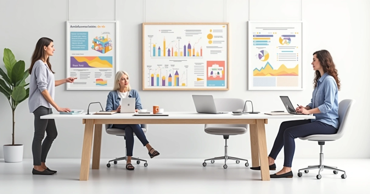 Painel com gráficos de desempenho de campanhas em clínica 