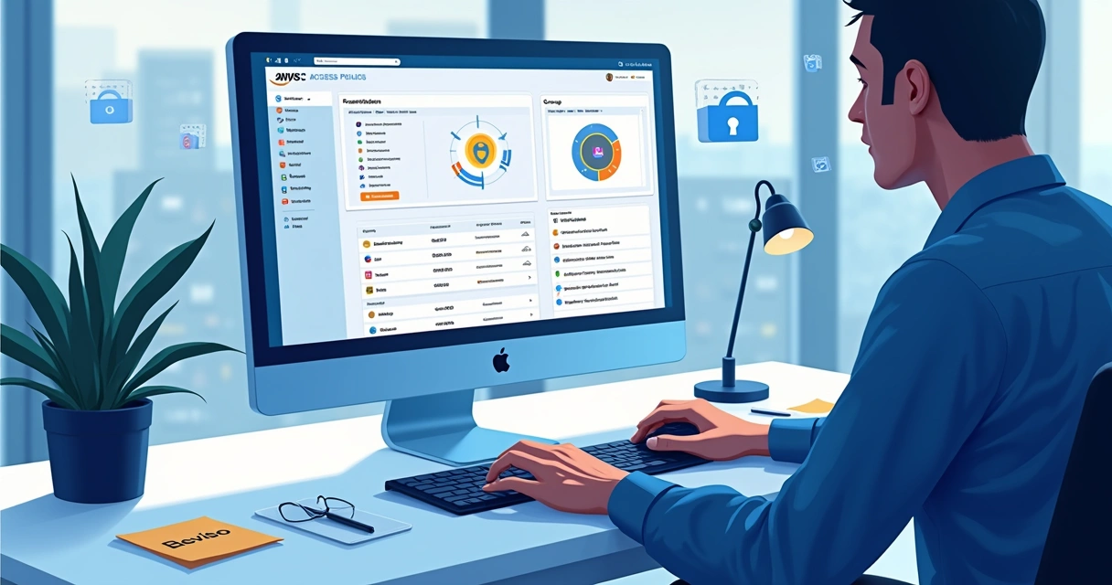Painel de usuário gerenciando permissões na AWS IAM 