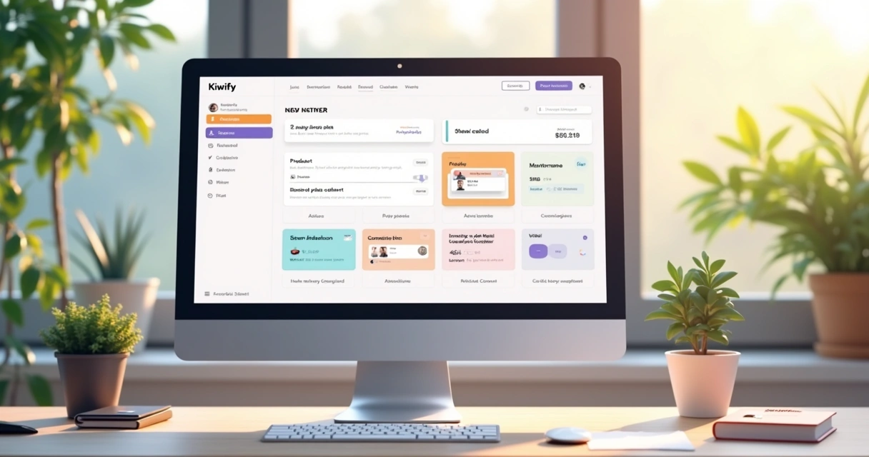Painel da Kiwify mostrando área para cadastro de mentorias