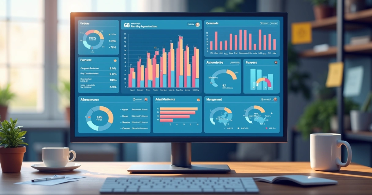 Painel administrativo de controle de compras compartilhadas mostrando status dos pedidos