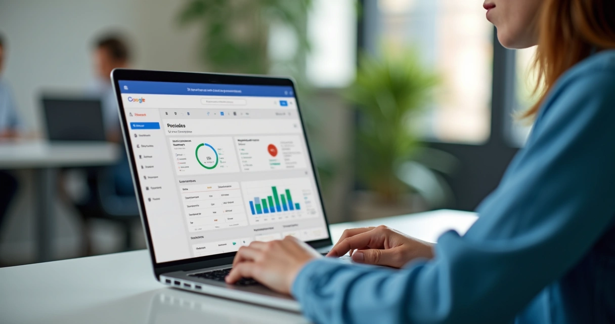 Painel de controle de privacidade do Google visto em um notebook 