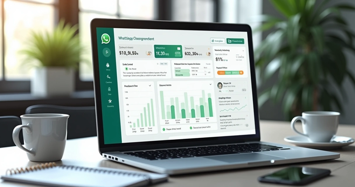 Painel com métricas de conversa comercial no WhatsApp 