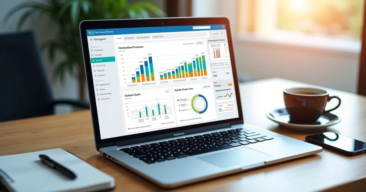Painel de CRM com etapas do funil e métricas de conversão