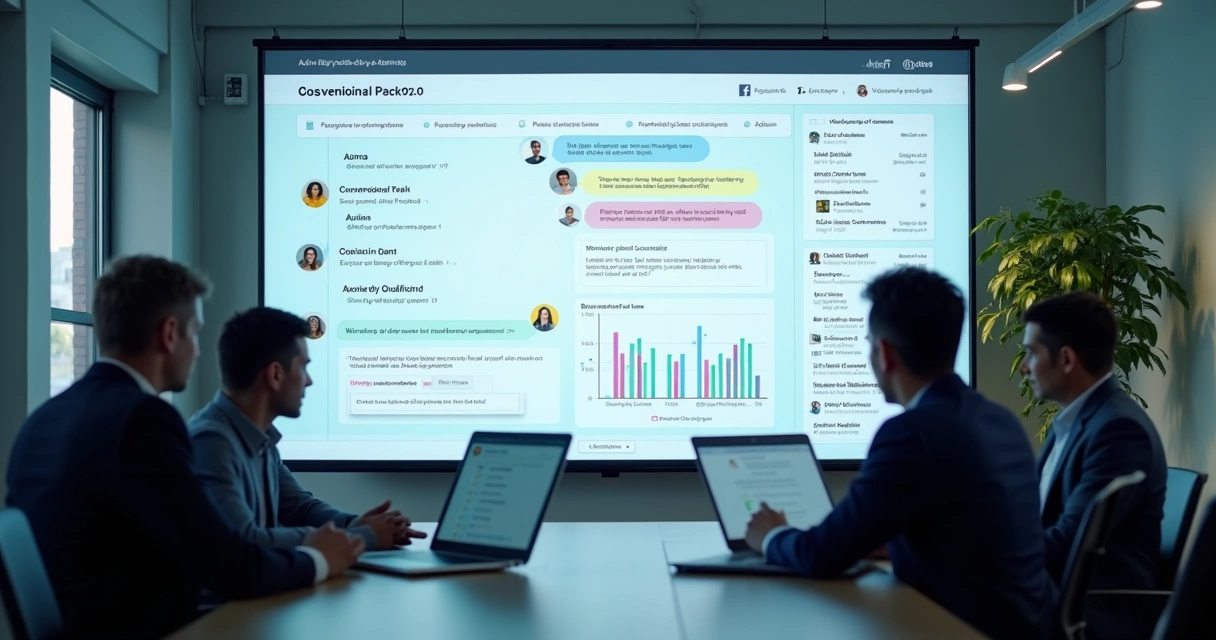 Painel com conversas comerciais e alertas de objeção no WhatsApp