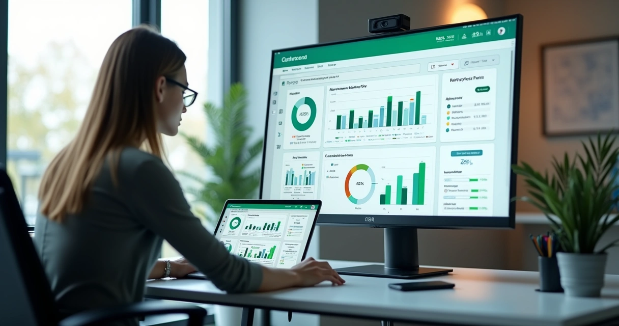 Painel comercial com conversas do WhatsApp e indicadores de vendas 