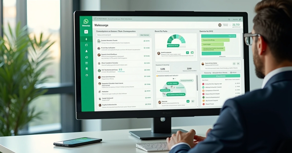 Painel com métricas e conversas de vendas no WhatsApp 