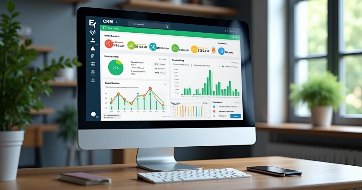 Painel de CRM mostrando histórico de interações com leads 