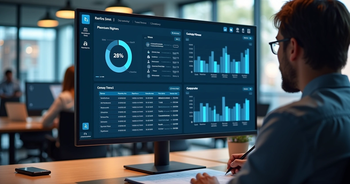Dashboard de CRM mostrando integração de dados telefônicos com dados cadastrais empresariais 