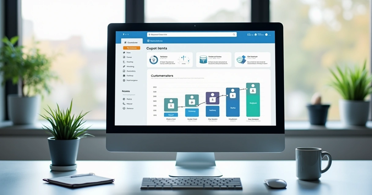 Painel digital CRM com etapas de vendas