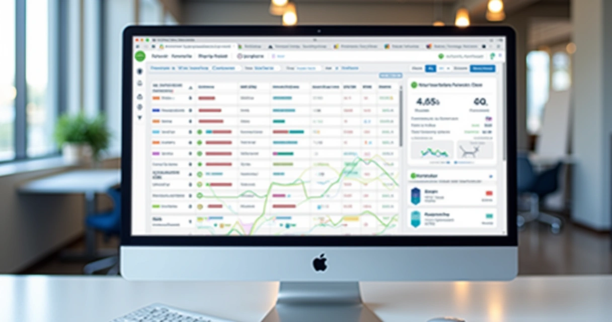 Painel de CRM com dados gráficos e leads