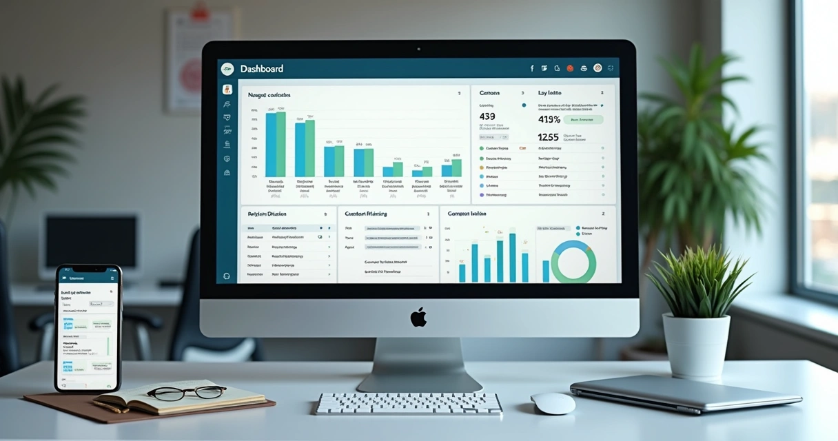 CRM dashboard with lead funnel and active integrations
