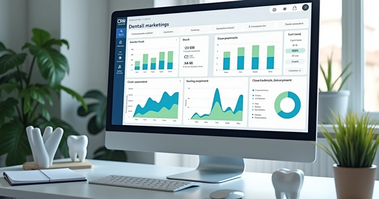 Painel de CRM odontológico com métricas de leads e agendamentos 